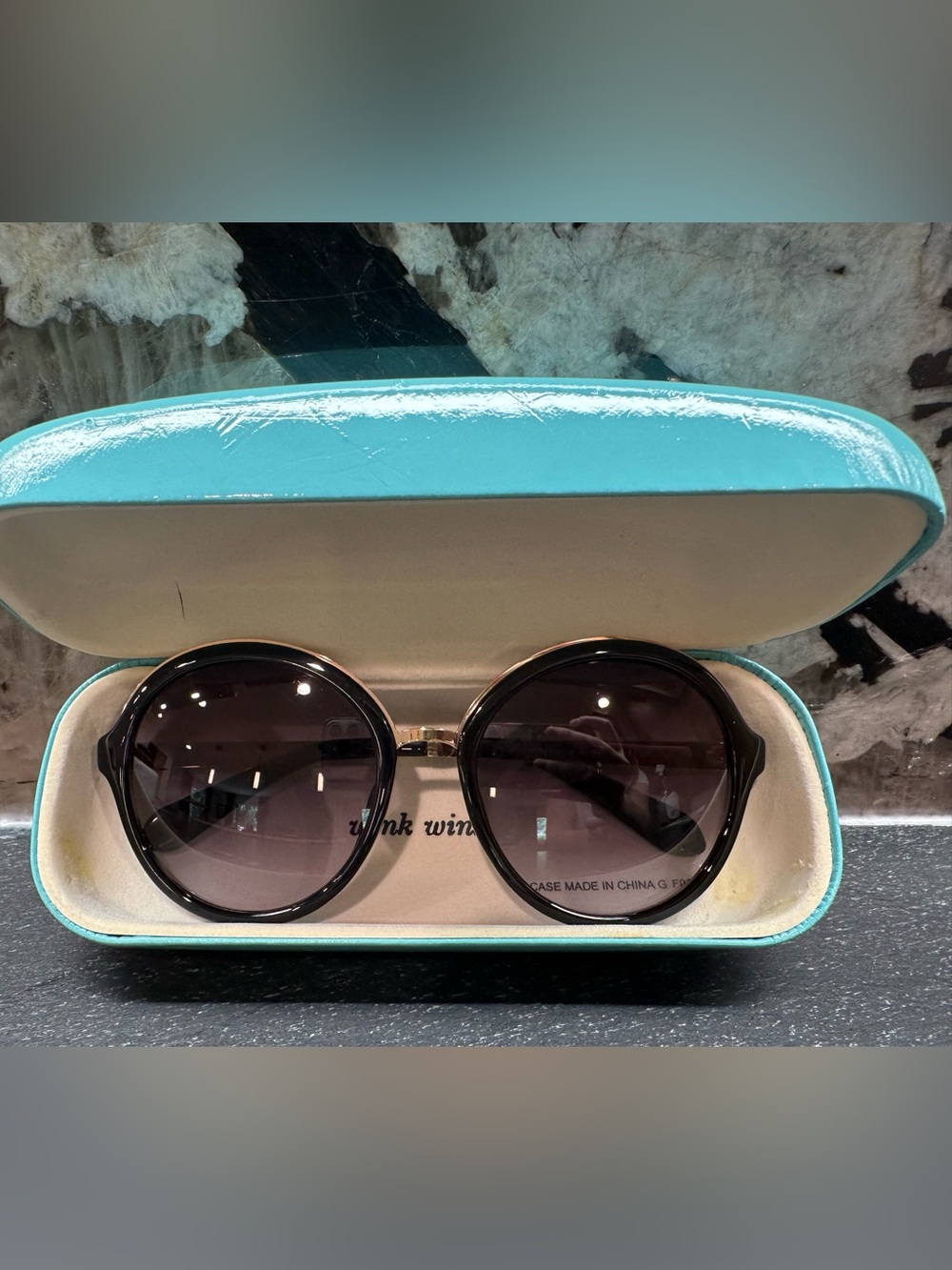 Kate Spade Anna Beth Round Black Women's Sunglasses with Case
